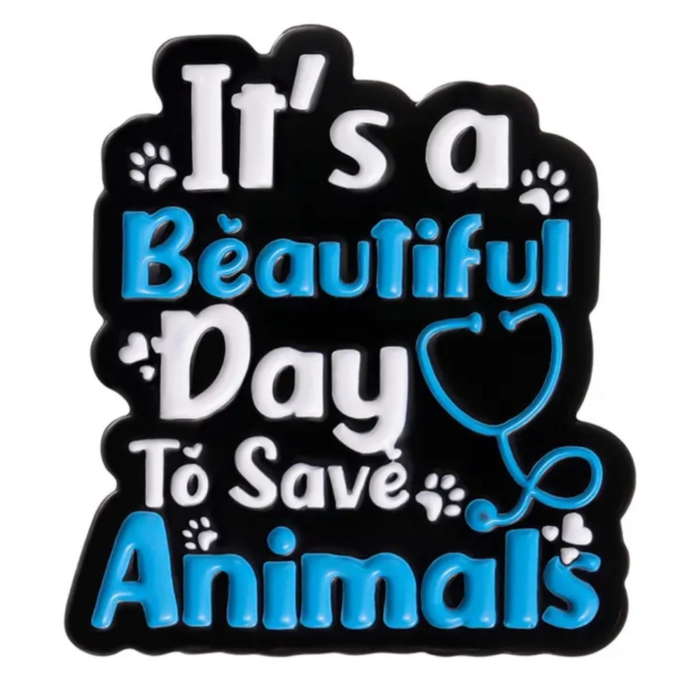 1 LEFT‼️ Beautiful Day to Save Animals Brooch Veterinary Med Dog Cat Doctor Gift